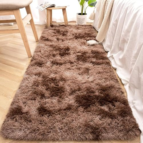 HOKXUAN Teppich Wohnzimmer Hochflor 120 x 170 cm Kurzflor,Anti-Rutsch Rückseite Shaggy Hochflor Teppich Flauschig-Weiche Teppiche Modernes Einfarbiges Design für Schlafzimmer Kinderzimmer, Taupe