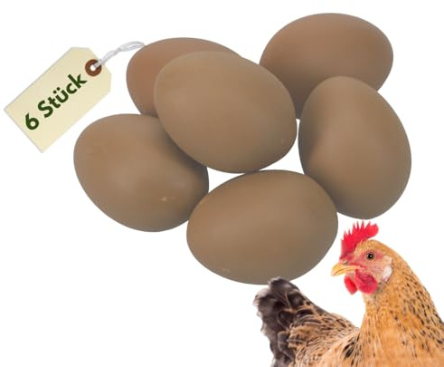 6er Set Legeeier Kunsteier Nesteier für Hühner, Braun | Gipseier, Bruteier, Für Hühner, Für Enten