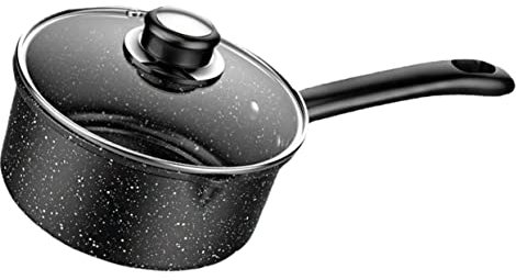 Zerodeko Household Milk Pot Stockpot Handle Non-Stick Coating Soup Pot Induction Milk Pan Lid