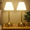 ZEONX Rechargeable Cordless Table Lamp, Battery Indicator & USB-C, Stepless Touch Dimming & 3 Color Temperatures, Waterproof Wireless Night Light for Bedroom, Bathroom, Dining, Patio – 2 Pack (Gold)