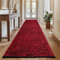 SIMPEX, Chenille Teppich Baumwolle Läufer Rot 80x250 cm Waschbar, Boho-Stil, Kurzflor, Vintage Kelim, Weich & rutschfest, Einfarbig, Für Küche, Flur & Schlafzimmer