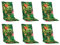 Gartenstuhlauflagen Hochlehner 6er Set - 120 x 50 cm - Grün - Dschungelmotiv - Baumwolle - Polyester - Sesselauflage Sitzpolster Stuhlauflage