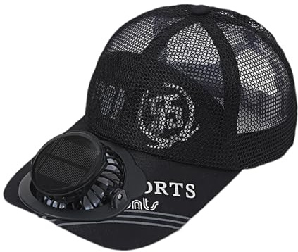 Qkbuza - Gorra Solar con Ventilador de béisbol con Ventilador Solar Integrado y alimentación USB protección UV Verano para Hombre, Senderismo, Playa