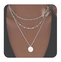 FENNELISA 3Pcs Halskette Damen, Layered Gold Kette Hypoallergen Lange Kette Silber 925 Verstellbarer Wasserfest Goldkette Damen