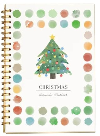 Aquarell-Arbeitsbuch mit 12 Naturszenen, Malbuch, Anfängerfreundliches Malbuch, Kunsthandwerk für kreative Erkundung, Geschenk, Teenager (Weihnachten)
