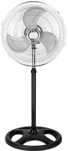 DK HOME Ventilador de Pie 45.7 cm, 70W, 3 Velocidades, Altura Regulable, Oscilación 120°, Negro, Moderno
