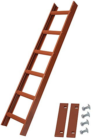 Alu Dachleiter Set Rot, 1,68 m mit Dachhaken (40 mm, gekröpft für Dachsparren, für Biber) inklusive Auflageschutz und Aushebesicherung, Made in Germany, DEKRA geprüft