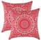 TreeWool Dekorativer Kissenbezug (40 x 40 cm, Rot) Mandala Design 100% Baumwolle (2er Pack)