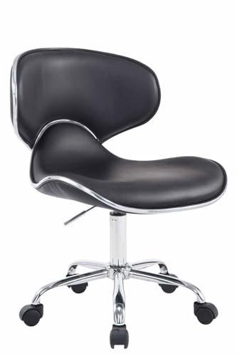 CLP Arbeitshocker LAS Vegas V2 mit hochwertiger Polsterung und Kunstlederbezug I Höhenverstellbarer Rollhocker mit robustem Metallgestell, Farbe:schwarz