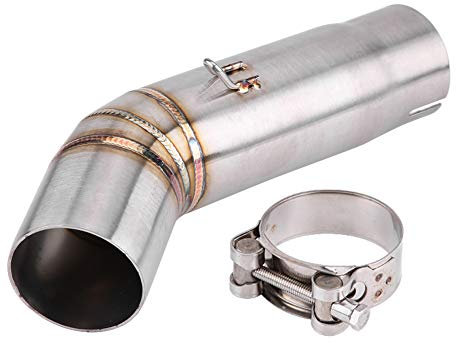 KIMISS Tube D'échappement de Moto, Connecteur Central D'échappement avec Accessoires de Montage pour GSX-R600 / GSX-R750(K8)