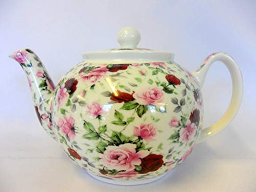 2 Cup teapot in Pink Summertime Chintz Design for The Abbeydale Collection
