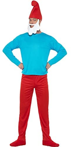 Funidelia | Déguisement de Grand Schtroumpf 100% Officielle pour Homme M-L The Smurfs, Dessins Animés, Les Schtroumpfs, Petit Nain - Couleur: Rouge, Accessoire pour déguisement