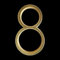YMSWTF 125mm Golden Floating Modern House Number Satin Brass Door Home Address Numbers For House Digital Outdoor Sign Plates 5 In. #0-9 (Color : 8, Size : 125mm)