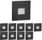 ledscom.de 10 Stück LED Treppenlicht/Wandeinbauleuchte FOW für innen und außen, Downlight, eckig, schwarz, 85 x 85mm, warmweiß