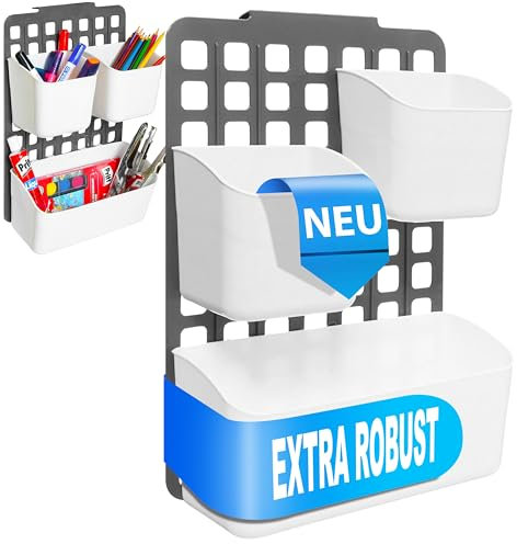 DECOBELLA Küchenschranktür Organizer | 1 großer+2 kleine Körbe | Aufbewahrungsbox für Küche+ Bad | Verstellbar | 17-20 mm Schranktüren | 11x25x36 cm