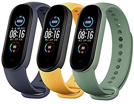 Xiaomi 29765 Mi Smart Band 5 Strap (3-Pack) Navy Blue-Yellow-Mint Green