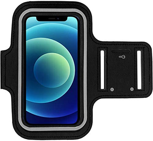 KP TECHNOLOGY iPhone 12 Mini Armband Case - for Running, Biking, Hiking, Canoeing, Walking, Horseback Riding and other Sports for 12 Mini (BLACK)