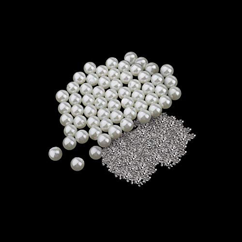 Trimming Shop Remaches de perlas redondos con cuatro clavos para adornar ropa, bolsos, artesanía en cuero, decoración de zapatos, joyería, 4 mm, 100 juegos