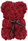 FeiWen Rosenblumenbär 10 Zoll Teddybär Künstliche Blumen Muttertag,Valentinstag, Jubiläum Mit Brautdusche (Rotwein)