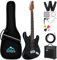 Eastrock 39 inch Full-Size Electric Guitar Kit for Junior Beginners, Starter Electric Guitar with 10w Amplifier Bag Capo Shoulder Strap String (39 Right Handed, Black)