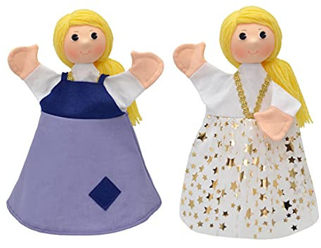 Handpuppe Märchenfigur Rapunzel Aschenputtel 30 cm, Ideal für Puppentheatre und Rollenspiele, für Kinder Baby Jungen Mädchen