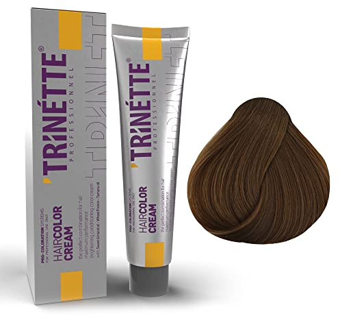 Trinette No 7.7 Marrón Avellana Crema Colorante Permanente para el Cabello 100 ml - Tonos Café y Chocolate, Resultados Profundos, Alta Cobertura, Duradera