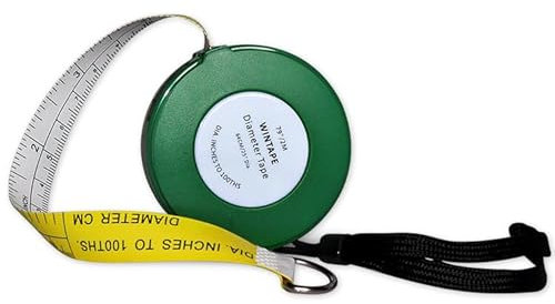 WINTAPE 2m Massband Körper 200 cm / 80 inch, Maßband mit Automatischem Einrollen, Measuring Tape, Schneidermaßband, zum Messen der Durchmesser in mm (Grün)
