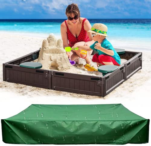 chimoo Bache pour Bac a Sable 120x120 Bache Bac à Sable Housse de Bac à Sable avec Cordon de Serrage Couvercle Bac a Sable de Protection Couverture de Bac à Sable pour Bac a Sable Enfant ou Piscine