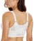 Lemorosy Women's Wirefree Jacquard Back Support Bra Full Figure Front Closure Posture Underwear(White,40B)