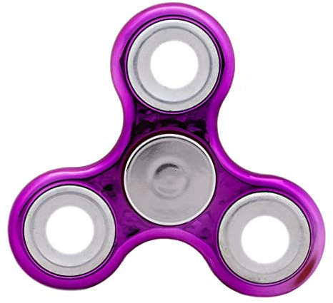 Toyland® Fidget Hand Spinner - Sollievo da Stress e ansia - 38 Design tra Cui Scegliere (Anelli Viola Metallizzato e Argento)