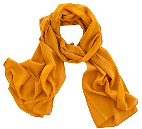 DOLCE ABBRACCIO by RiemTEX Damen Schal Tuch Stola elegante Schals und Tücher Verona aus Chiffon (Ocker)