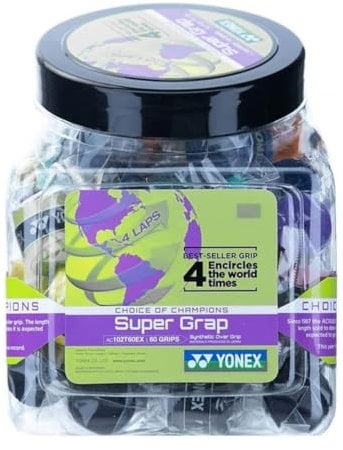 YONEX Wet Super GRAP Tennis-Overgrips 60 Stück Eimer