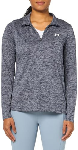 Langarmshirt mit Reißverschluss, weiches & schnelltrocknendes Funktionsshirt Langarm, Longsleeve mit halbem Reißverschluss,Midnight Navy / / White,XL
