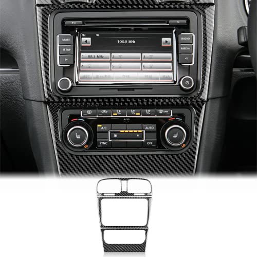 JORAsa Für Volkswagen VW Golf 6 GTI MK6 Kohlefaser-Zubehör Car Center Control Navigation Screen Panel Cover & Air Vent Sticker Decal Dekoration Interior Trim 2008 2009 2010 2011 2012 2013(Schwarz)