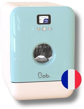 Bob - Compact Dishwasher -daily dishes of 3 people - Built-in Dishwasher - Free-standing, Integrated tank, Portable - White (Ice blue)