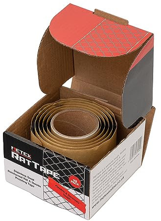 Metex RatTape Rat & Mouse Pest Proofing Tape - 1 Metre Roll With Stainless Steel Mesh Inside. Chew Proof, Creates A Waterproof, Sealed Surface Over Cracks & Holes.
