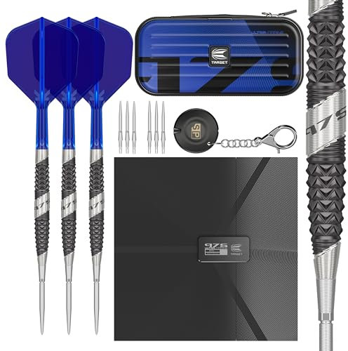 Target Darts 975 Ultra Marine 03 22G 97.5% Wolfram Swiss Point Stahlspitze Dart Satz with K-Flex