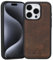 Solo Pelle Lederhülle für das iPhone 15 Pro in 6.1 Zoll Stanford Case Leder Hülle Ledertasche Backcover aus echtem Leder (Vintage Braun)