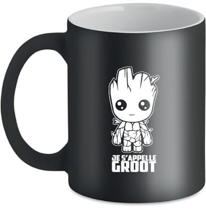 Cadeausphere.com - Mug couleur BABY GROOT Gardiens de la Galaxy - Idée cadeau de geek (NOIR/BLANC)