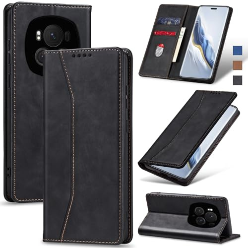 Jasonyu Cover per Honor Magic 6 Pro, Portafoglio PU Pelle, Nero | Flip Libro, Slot Porta Carte, Magnetica, Funzione Supporto, TPU Antiurto Custodia