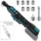 Yofuly 3/8 Cordless Ratchet Wrench Set Compatible with 21V Battery, 45Nm 320RPM Power Electric Battery Ratchet Driver with 7 Sockets, Extension Bar, Drive Adapter, LED Light (Tools Only)