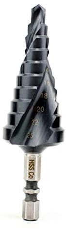 Saddgo Broca escalonada HSS de 6 a 25 mm con revestimiento de nitrógeno M35 de acero de alta velocidad