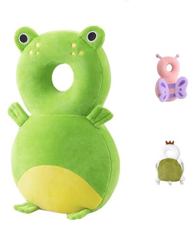 Bambebe Baby Kopfschutz Kissen Infant Sicherheit Pads Rückenprotektor Baby Sicherheit Baby Rucksack Kleinkinder Kopfstützen-Rückenschutzkissen(Frosch)