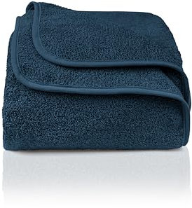 LAYNENBURG Premium Frottee Decke 150x200 cm - 100% Baumwolle - dünne & leichte Sommerdecke - Baumwolldecke als Sofa-Decke & Bettdecke - Frottierdecke & kühlende Sofa-Decke (dunkelblau)