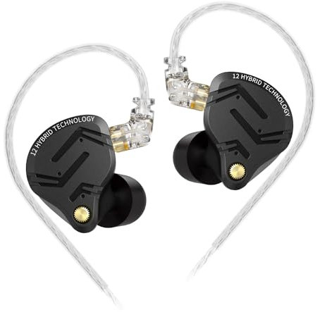 keephifi KZ ZS12 PRO X IEM, 1DD 5BA IEM kopfhörer KZ In-Ear-Monitor-Ohrhörer KZ IEM mit hochreinem versilbertem Kabel für verlustfreie Übertragung (Standard Version, kein Mikro)