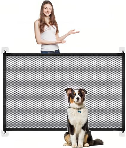 ORGYAML Barrera Seguridad Niños y Perros Puerta para Perros Puerta Barrera para Perros Red de Seguridad para Mascotas Puerta Seguridad Bebé Vallas para Perros para Escaleras y Pasillos 180 * 72cm