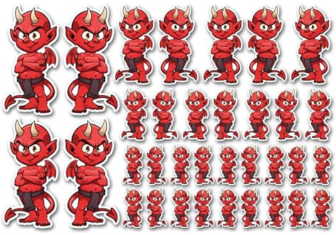 A5 Sticker Sheet Red Devil Vinyl Stickers - Kids Animals Scrapbooking Decoration Label Friend Girls Boys Aesthetic #5383