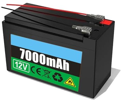 MGHRUE 12V 3.5Ah 7Ah 10.5Ah 14Ah 18Ah 20Ah 25Ah Rechargeable Lithium Li-Ion Battery Spare Battery Pack with BMS Protection Board for Solar Light Backup Battery,7Ah