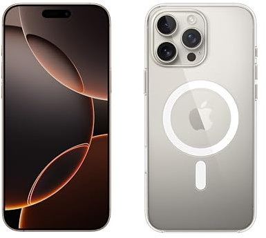 Apple iPhone 16 Pro Max 512GB: 5G Mobile phone with Apple Intelligence - Natural Titanium + Clear Case with MagSafe
