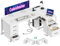 Coleshome Computer Corner Desk with Drawers, 140×70 cm L Shaped Office Desk with Power Outlet, Reversible Study PC Table with Storage for Bedroom, White